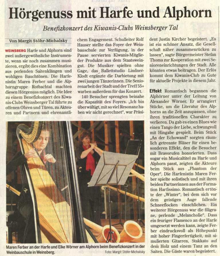 Kiwanis-Konzert Weinbauschule Weinsberg